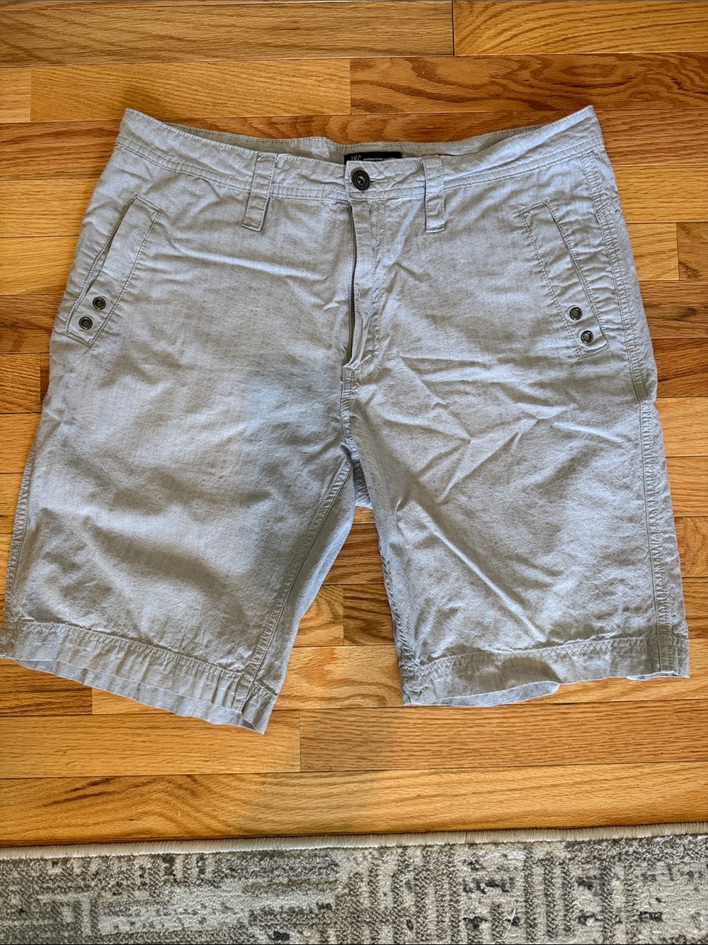 INC International Concepts Light Gray Men’s Flat Front Cotton Shorts